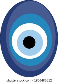 Evil Eye Vector - Symbol Of Protection - Blue Turkish