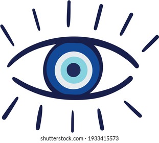 vector de ojo malvado - símbolo de protección - turco azul
