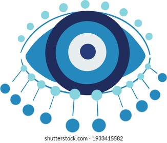 evil eye vector - symbol of protection - blue turkish