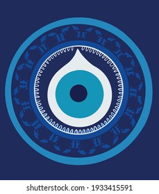 evil eye vector - symbol of protection - blue turkish