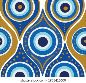 Evil Eye Vector - Symbol Of Protection - Blue Turkish