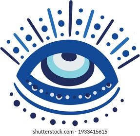 vector de ojo malvado - símbolo de protección - turco azul