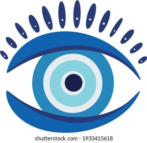 evil eye vector - symbol of protection - blue turkish