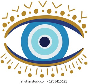 evil eye vector - symbol of protection - blue turkish