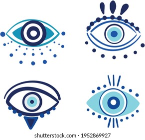 vector de ojo malvado - símbolo de protección - turco azul