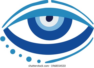 evil eye vector - symbol of protection - blue turkish