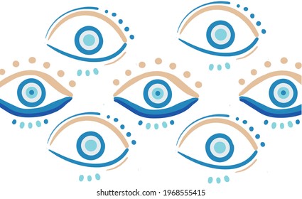 böser Augenvektor - Symbol des Schutzes - blauer Türkisch
