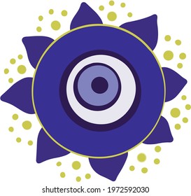 evil eye vector - symbol of protection - blue turkish