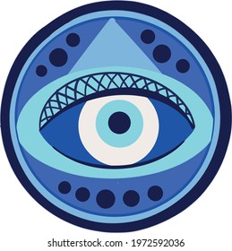 evil eye vector - symbol of protection - blue turkish