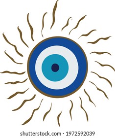 evil eye vector - symbol of protection - blue turkish