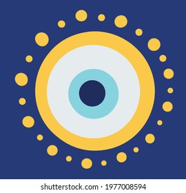evil eye vector - symbol of protection - blue turkish