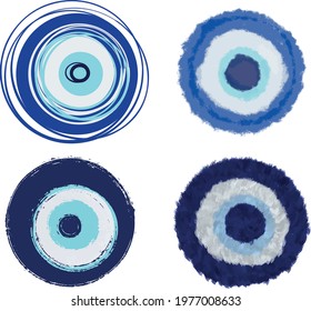 evil eye vector - symbol of protection - blue turkish