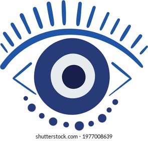 evil eye vector - symbol of protection - blue turkish