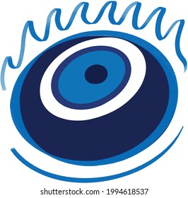 evil eye vector - symbol of protection - blue turkish
