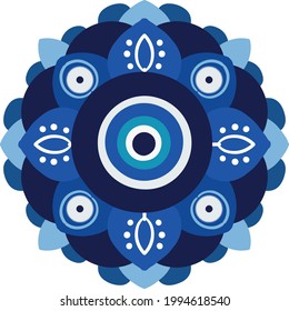 evil eye vector - symbol of protection - blue turkish