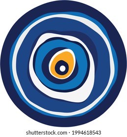 evil eye vector - symbol of protection - blue turkish