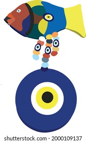 evil eye vector - symbol of protection - blue turkish