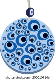 evil eye vector - symbol of protection - blue turkish