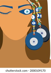 evil eye vector - symbol of protection - blue turkish