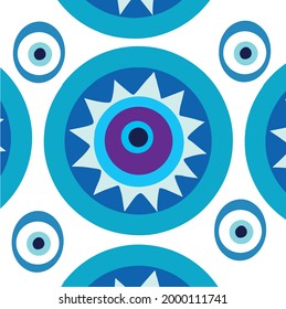 böser Augenvektor - Symbol des Schutzes - blauer Türkisch