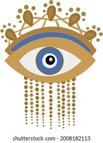 vector de ojo malvado - símbolo de protección - turco azul