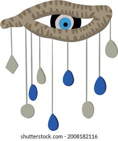 vector de ojo malvado - símbolo de protección - turco azul