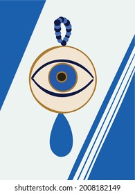 evil eye vector - symbol of protection - blue turkish