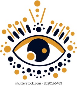 böser Augenvektor - Symbol des Schutzes - blauer Türkisch