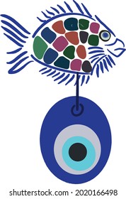 böser Augenvektor - Symbol des Schutzes - blauer Türkisch