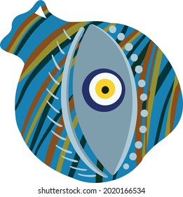 evil eye vector - symbol of protection - blue turkish