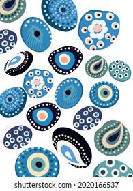 evil eye vector - symbol of protection - blue turkish