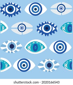 Evil Eye Vector - Symbol Of Protection - Blue Turkish