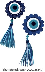 evil eye vector - symbol of protection - blue turkish