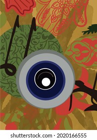 evil eye vector - symbol of protection - blue turkish