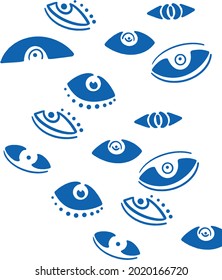 böser Augenvektor - Symbol des Schutzes - blauer Türkisch