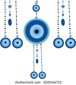 evil eye vector - symbol of protection - blue turkish