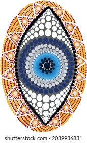 evil eye vector - symbol of protection - blue turkish