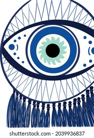 evil eye vector - symbol of protection - blue turkish