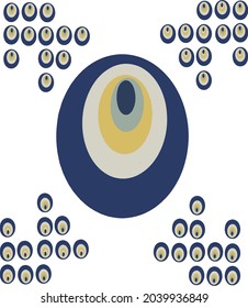böser Augenvektor - Symbol des Schutzes - blauer Türkisch