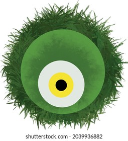 böser Augenvektor - Symbol des Schutzes - grüner Türkisch
