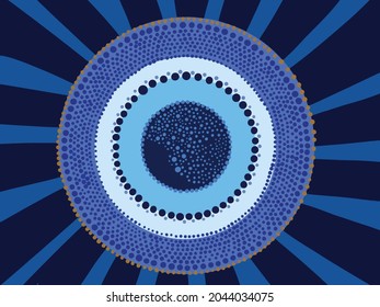 evil eye vector - symbol of protection - blue turkish