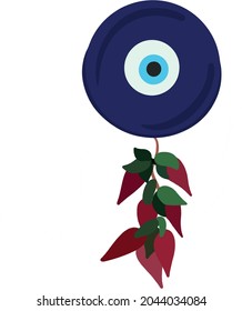 böser Augenvektor - Symbol des Schutzes - blauer Türkisch