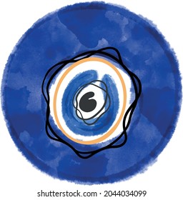 evil eye vector - symbol of protection - blue turkish