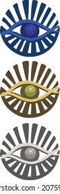 böser Augenvektor - Symbol des Schutzes - blauer Türkisch