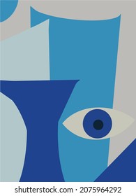 böser Augenvektor - Symbol des Schutzes - blauer Türkisch