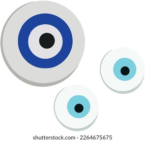 Böse Augenvektorvektor - Schutzsymbol - blaues türkkisches und griechisches Auge