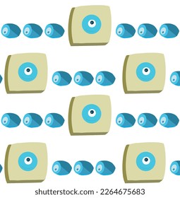 Böse Augenvektorvektor - Schutzsymbol - blaues türkkisches und griechisches Auge