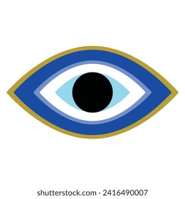 evil eye vector - symbol of protection - blue turkish