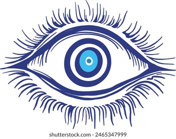 evil eye vector - symbol of protection - blue turkish