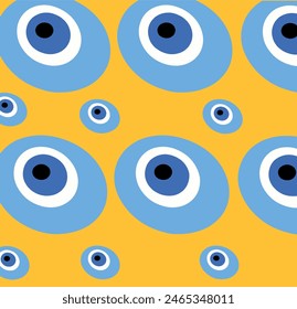 evil eye vector - symbol of protection - blue turkish
